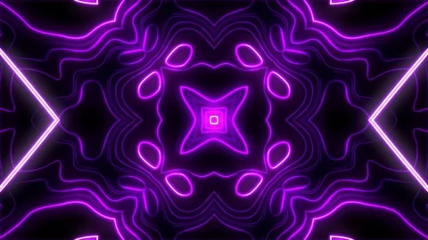 Kaleidoscope, vj loop animation, bright neon purple pattern, 4K  Stock Footage 127169141
