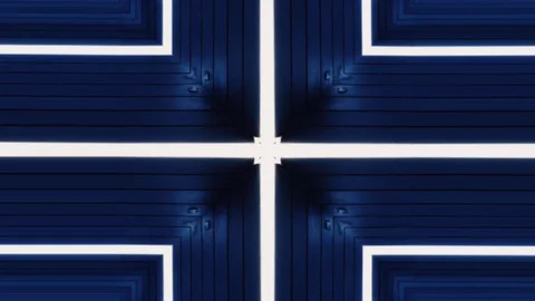 Kaleidoscopes motion background with glowing neon colorful lines and geometric s Stock Footage 122489203