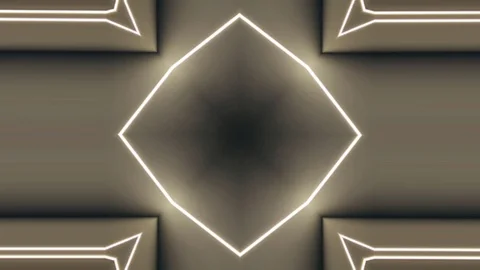 Kaleidoscopes motion background with glowing neon colorful lines and geometric s Stock Footage 122489209