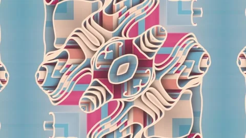 Kaleidoscopic 3D Mandala Radial Loop Background Stock Footage 341434210