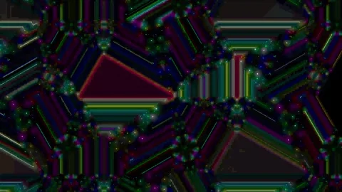 Kaleidoscopic Abstract Neon Lightscape: A Symphony of Color and Geometry Stock Footage 310790044