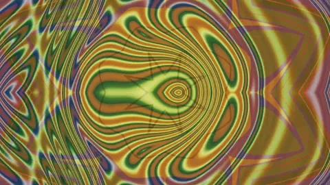 Kaleidoscopic abstract pattern with organic shapes and colorful displays Video stock 332254240