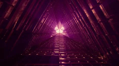 Kaleidoscopic background with lights and angular lines Stock Illustration