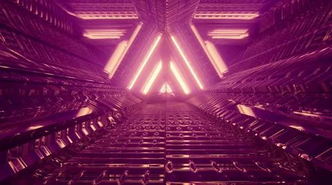 Kaleidoscopic background with lights and angular lines Stock Illustration