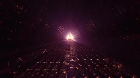 Kaleidoscopic background with lights and angular lines Stock Illustration