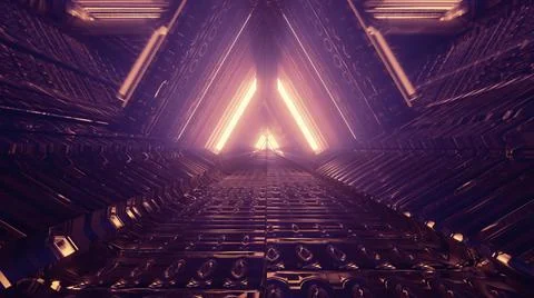 Kaleidoscopic background with lights and angular lines Stock Illustration