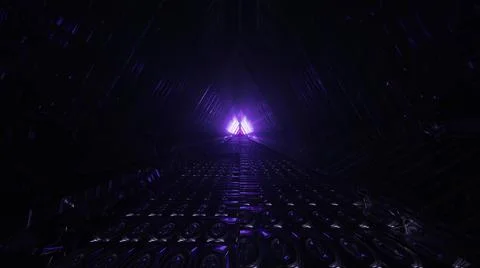 Kaleidoscopic background with lights and angular lines Stock Illustration