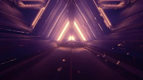 Kaleidoscopic background with lights and angular lines Stock Illustration