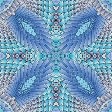 Kaleidoscopic blue pattern Stock Illustration