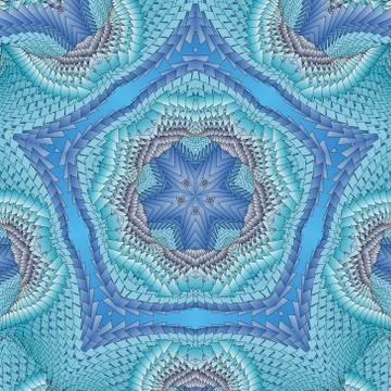 Kaleidoscopic blue pattern Stock Illustration