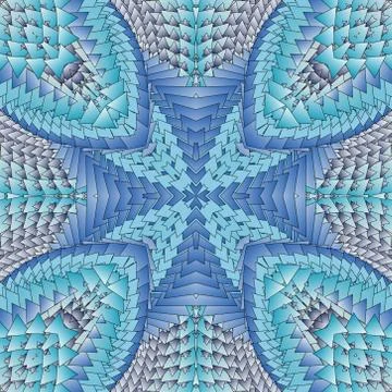 Kaleidoscopic blue pattern Stock Illustration