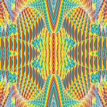 Kaleidoscopic bright rainbow pattern Stock Illustration