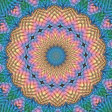 Kaleidoscopic bright rainbow pattern Stock Illustration