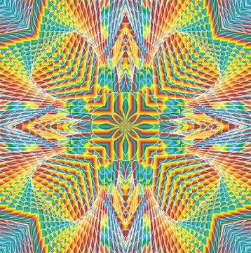 Kaleidoscopic bright rainbow pattern Stock Illustration