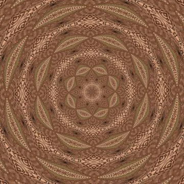 Kaleidoscopic brown pattern Stock Illustration