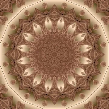 Kaleidoscopic brown pattern Stock Illustration