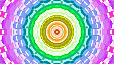 Kaleidoscopic colorful round pattern circulation. Stock Footage 267947257