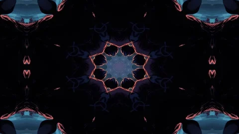 A kaleidoscopic design featuring a large moon surrounded by abstract floral.. Stock Footage 292595494