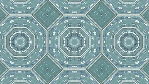 Kaleidoscopic effect aerial top down view of a city road traffic Illustrazione stock