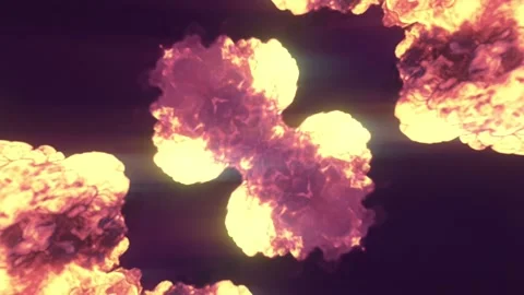 A kaleidoscopic explosion of flames on a dark purple background 库存影片 331503683