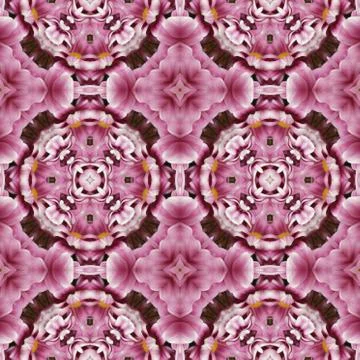 Kaleidoscopic floral seamless generated texture Stock Illustration