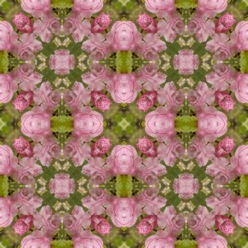Kaleidoscopic flower seamless generated texture Stock Illustration
