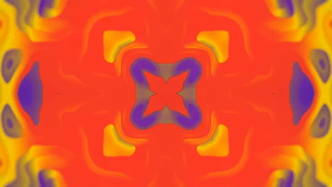 Kaleidoscopic flowing pattern abstract neon colored loop animation 3d render 4K Stock Footage 164209017