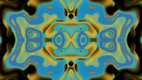 Kaleidoscopic flowing waves abstract background. 3d rendering loop animation HD Stock-Footage 166144439