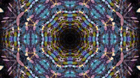 Kaleidoscopic Forms Merge and Pulse Stock Footage 90063765