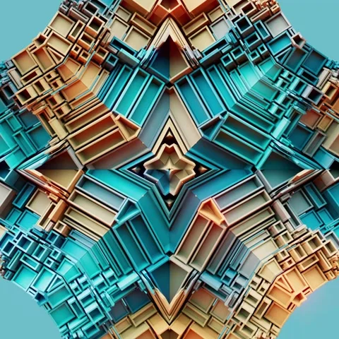 Kaleidoscopic Geometric Loop Stock Footage 308961013