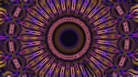 Kaleidoscopic glow flower pattern animation Stock Footage 231459728