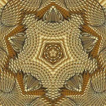 Kaleidoscopic gold pattern Stock Illustration