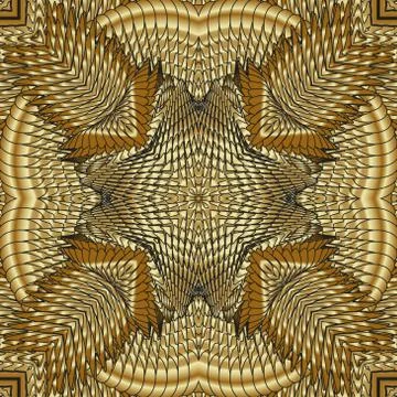 Kaleidoscopic gold pattern Illustrazione stock