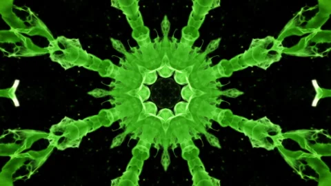 Kaleidoscopic green animated background loop Stock Footage 103795415