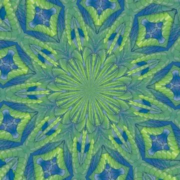 Kaleidoscopic green pattern Stock Illustration