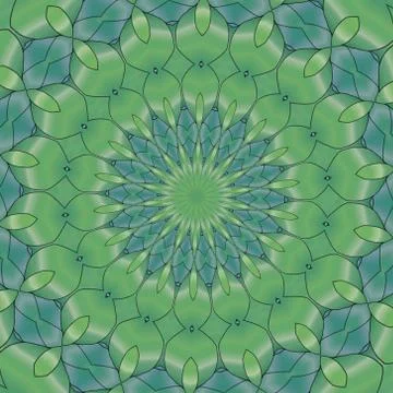 Kaleidoscopic green pattern Stock Illustration