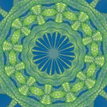 Kaleidoscopic green pattern Stock Illustration