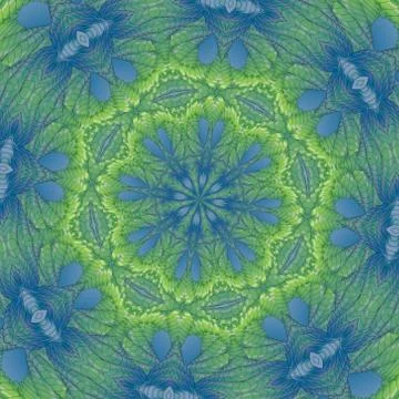 Kaleidoscopic green pattern Stock Illustration