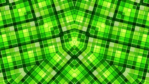 Kaleidoscopic Green Plaid Pattern Stock Footage 332183005