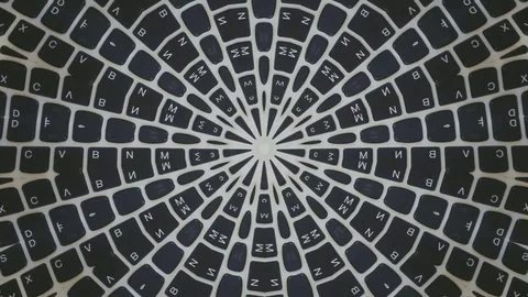 Kaleidoscopic keyboard animation. Stock Footage 74491627
