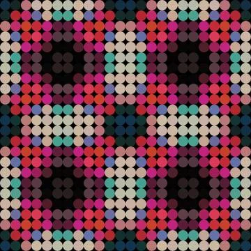 Kaleidoscopic low poly circle style vector mosaic background Stock Illustration