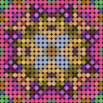 Kaleidoscopic low poly circle style vector mosaic background Stock Illustration