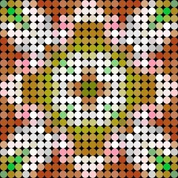 Kaleidoscopic low poly circle style vector mosaic background Stock Illustration