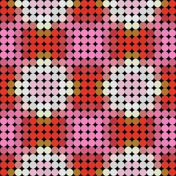 Kaleidoscopic low poly circle style vector mosaic background Stock Illustration