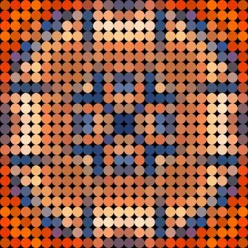 Kaleidoscopic low poly circle style vector mosaic background Stock Illustration