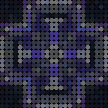 Kaleidoscopic low poly circle style vector mosaic background Stock Illustration