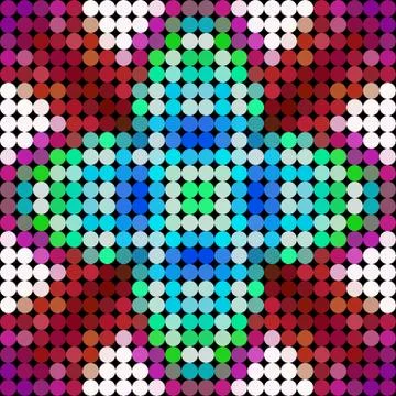 Kaleidoscopic low poly circle style vector mosaic background Stock Illustration