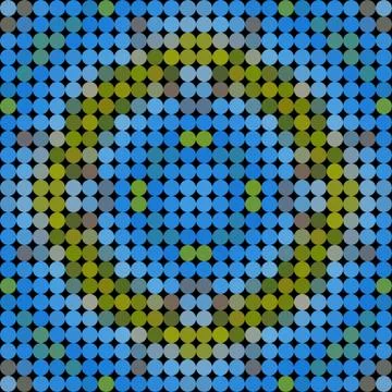 Kaleidoscopic low poly circle style vector mosaic background Stock Illustration