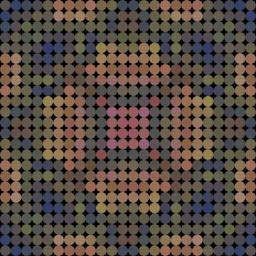 Kaleidoscopic low poly circle style vector mosaic background Stock Illustration