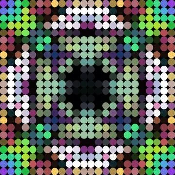 Kaleidoscopic low poly circle style vector mosaic background Stock Illustration